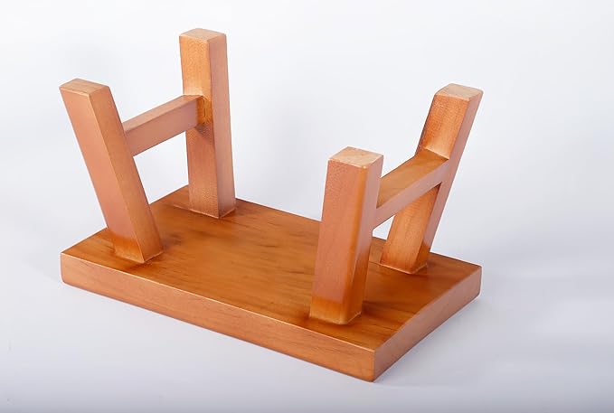 Wooden Step Stool for Adults 11.8" L x 7" W x 6.9" H Handcrafted Solid Wood Stool with Chamfered Edges, Multi-Usage Stool, Wooden Step Stool with Anti-Slip Caps - Durable and Sturdy (Red Sandalwood)