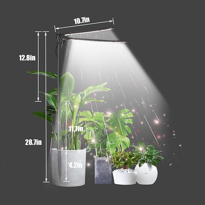 bodkar Plant Grow Light, Plant Lamp for Indoor Plants Growing, 6000K White Red Light for Succulents Mini Small Plants Growth (Without Timer/Dimming)