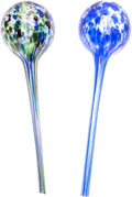 Lexi Home Aqua Globes for Indoor & Outdoor Plants, Self Watering Planters, Hand Blown Glass Watering Can, 2 Pack - Blue