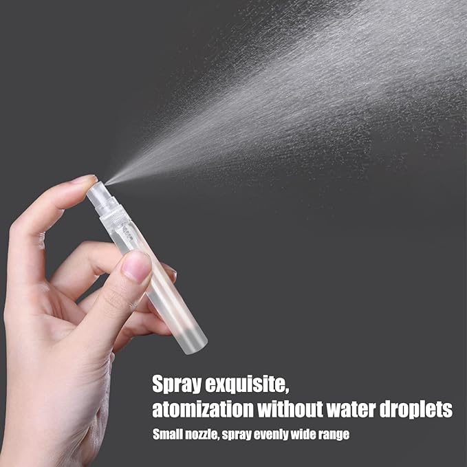 KINBOM 5 x 10ml Perfume Atomizers, Matte Plastic Refillable Spray Bottles for Travel Mist Fine Empty Spray Bottles for Hair Face Plants, 10 ml., 10ml