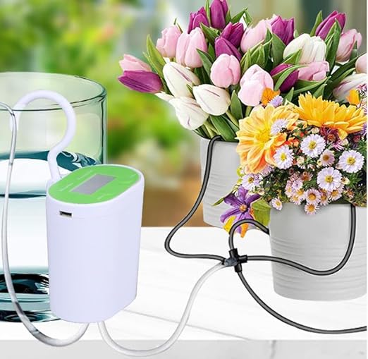 Automatic Plant Watering System with Digital Timer, DIY Drip Irrigation Kit for Indoor & Outdoor Plants, Programmable Self Watering System for Potted Plants, Garden, Balcony & Greenhouse, BY03