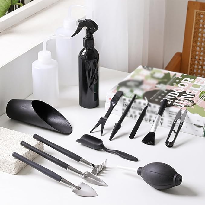 Succulent Tools Kit, Mini Gardening Tools, Garden Succulent Kit Transplant Tool Set for Seedling Soil, Set of 5