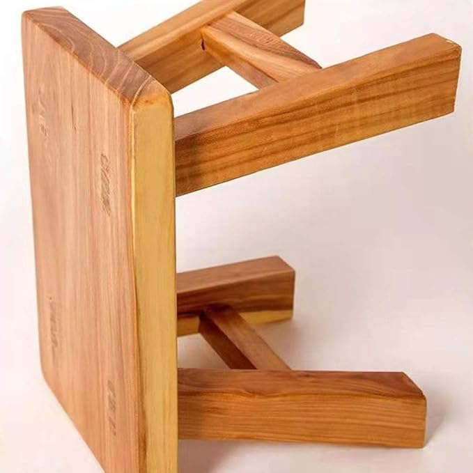 Sturdy Step Stool Footstool Solid Wooden 11 inch for Kids Adults Plant Stand Plant Stand Fishing Stool (Natural), Small