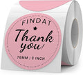 Pink Round Thermal Labels 3 Inch Vinyl Circle Waterproof Direct Printer Sticker Self-Adhesive Perforated Name Tag for Logo DIY QR Design Office Address 500 PCS