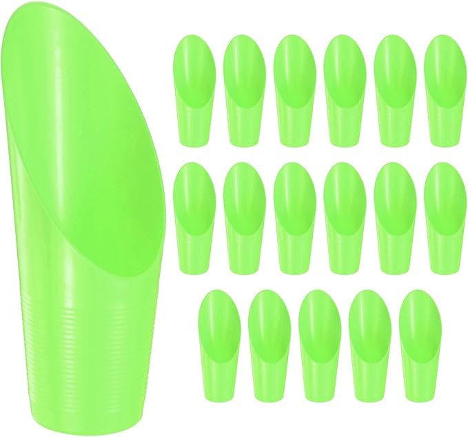 M METERXITY 18-Pack Bonsai Soil Scoops, Plastic Garden Soil Scoops Bucket Shovel Potting Scoopers for Transplanting/Flower Planting/Plant Succulent, Colorful Small Gardening Tools [Green]