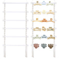 SNOWSTAR Macrame Hair Claw Clip Organizer,White Hanging Hair Clip Holder and Storage for Women Girls,Claw Clip Hanger Home Decor for Wall,Door,Closet