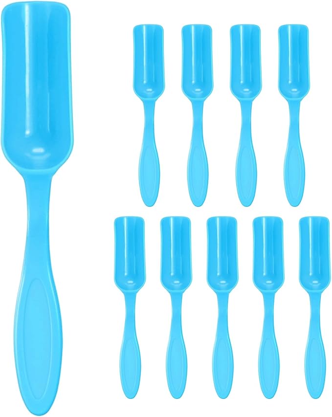M METERXITY 10-Pack Mini Gardening Shovel Spoons, Plastic Garden Soil Scoops for Cultivation Digging Transplanting/Flower Planting/Plant Succulent, Colorful Small Gardening Tools [Blue]