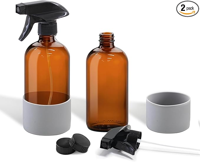 YOCASII 2PCS 500ml Refillable Glass Spray Bottles – Heavy-Duty water spray bottle for Hair, Plants & Cleaning – Reusable Household atomizer Set for Home & Travel