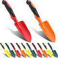 Yaocom 12 Pcs Garden Shovel Aluminum Alloy Heavy Duty Trowel Small Digging Shovels Metal Hand Trowel Spade with Soft Handle for Garden Lawn Yard Planting Tool (Wide Shovel,Multicolor)