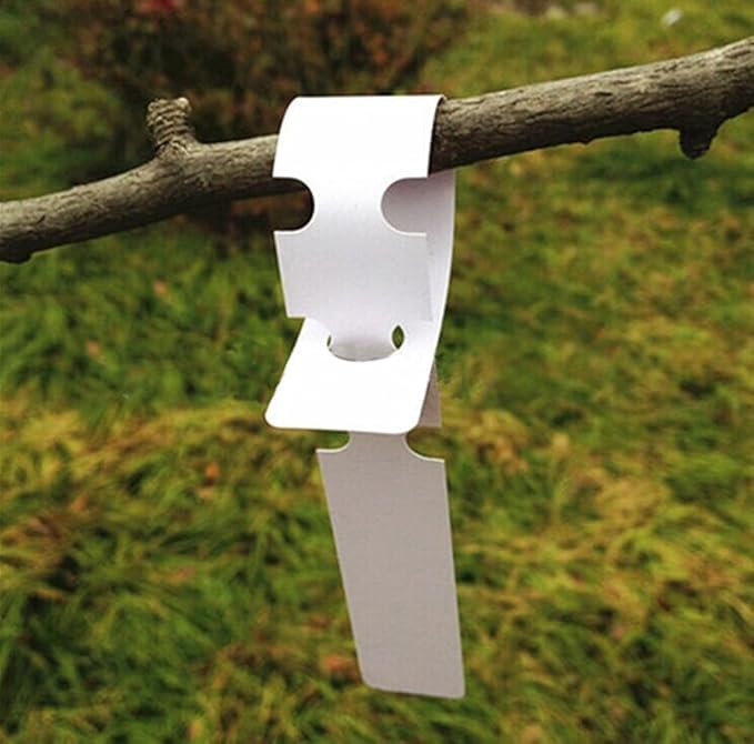 KINGLAKE 1000 Pcs White Plastic Plant Tree Tags Garden Plant Lables Plant Hanging Tags 2x20cm Wrap Around Nursery Garden Labels Large Writing Surface (Box of 1000)