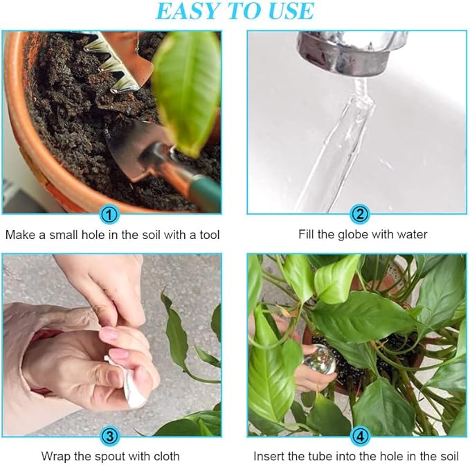 Pynqdfu 3 Pcs Plant Watering Globes,Self Watering Planter Insert Plant Accessories,Colorful Glass Plant Watering Devices for Indoor Plants