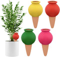 4Pcs Plant Watering Globes, Kalolary Hedgehog Shape Self Watering Spikes Terracotta Drip Water Stakes Irrigation Watering Bulbs for Pot, Indoor, Outdoor, Vacation (Bottle)