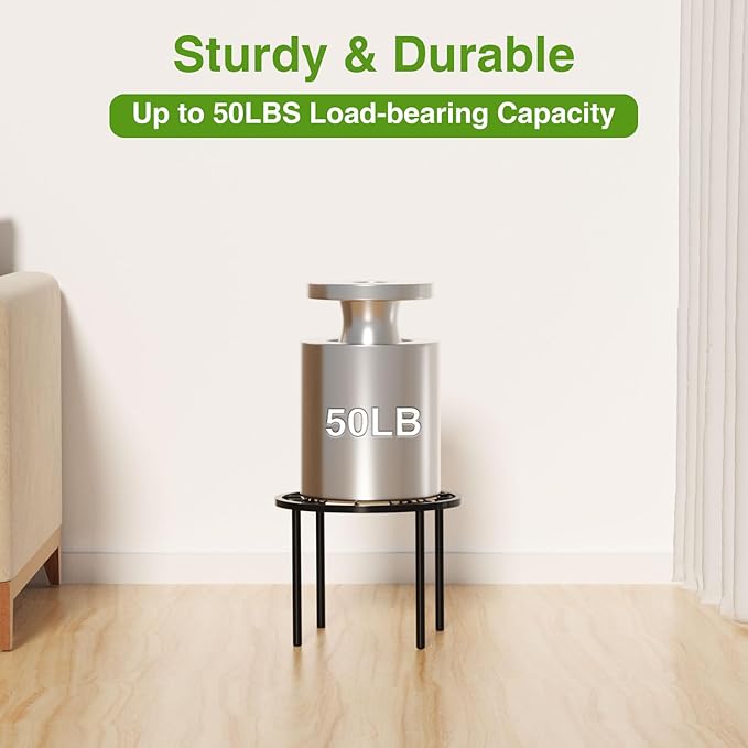 bussdis Plant Stand 1 PCS-7.9 IN Flower Pot Stand Plant Rack for Indoor and Outdoor Courtyard Gardens Black