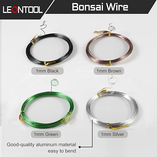 Aluminum Bonsai Training Wire Bonsai Tree Wire 1mm Bonsai Wire Cutter Flower Pot Hole Mesh Pad Bonsai Wire for Bonsai Trees Bonsai Wire and Bonsai Tool Kit