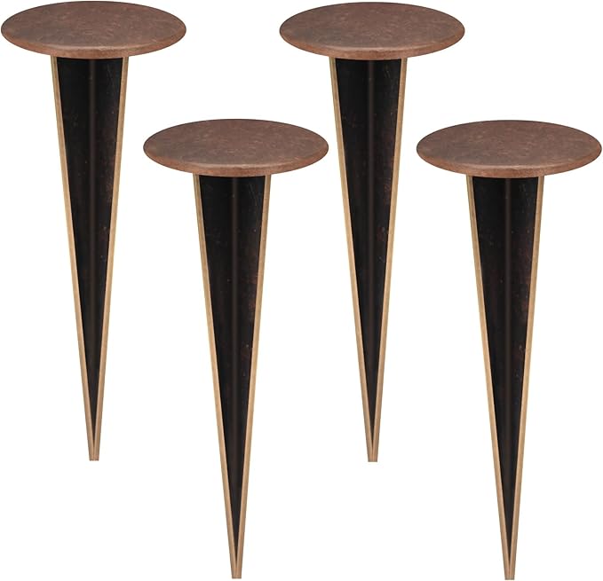4 Pack Permanent Property Line Markers, 7x3 Inch Brass Boundary Markers for Property Land Survey Stakes Heavy Duty Survey Pin for Home Depot Septic Tank Yard Paver Ground Landscape Surveying