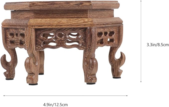 Didiseaon Wooden Stool Plant Stand Chinese Display Stand Retro Flower Pot Holder Decorative Planter Shelf Fishbowl Rack for Indoor Outdoor Garden Decor