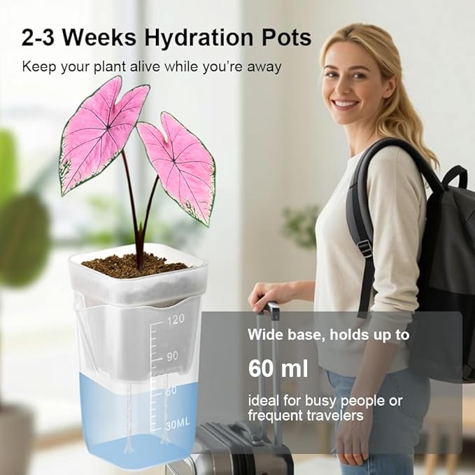 15 Pack 2 inch small self watering pots for indoor plants,semi hydroponic pots for leca and pon,clear plastic plant pot for propagation,seedling,cutting and African violet (muti-color, 2 inch)