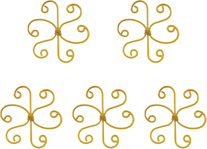 5Pcs Gold Plant Stem Support, Stable Support Stakes for Plants Stabilize, Outdoor & Indoor & Garden Plant Stakes for Healthy Growth (Flower Shaped Bracket A)
