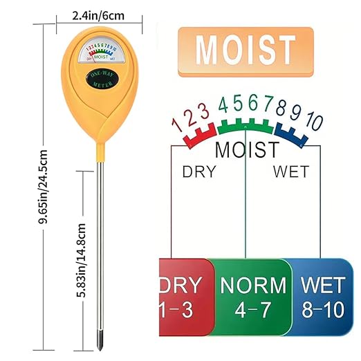 2 Pcs Green Soil Moisture Meter, Plant Water Meter, Moisture Meter for Plants, Soil MoistureTester, Soil Water Gauge for Plants, Plant Moisture Monitor No Battery Needed (Orange+Orange)