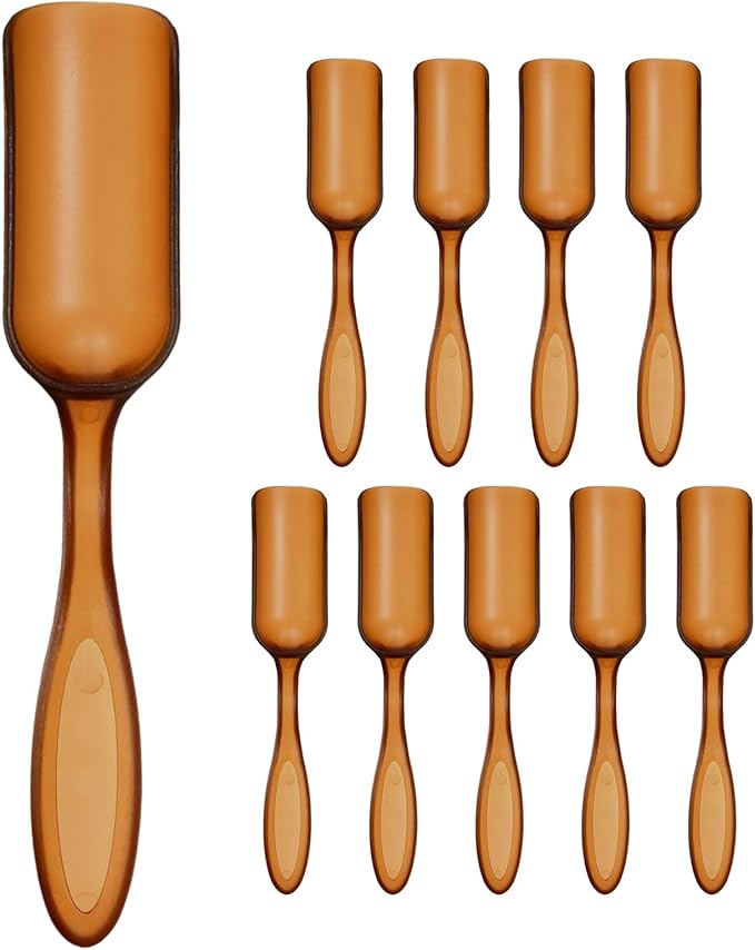 M METERXITY 10-Pack Mini Gardening Shovel Spoons, Plastic Garden Soil Scoops for Cultivation Digging Transplanting/Flower Planting/Plant Succulent, Colorful Small Gardening Tools [Brown]