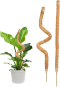 SYOWADA 2Pcs Adjustable Moss Poles for Indoor Plants Upgrade and Reinforcement Bendable 28" Poles Growth Support for Monstera Deliciosa & Tropical Climbers and Most Large Potted Plant