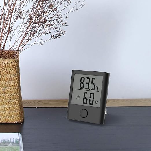 BALDR Digital Hygrometer Thermometer - Monitor Room Temperature & Humidity with Thermometer and Hygrometer, Humidity Sensor & Indoor Thermometer for Home, Office & Greenhouse, Humidity Meter, Black