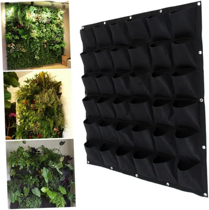 Hanging Bag Planter Wall-Mounted Grow Bag 36 Pockets Non-Woven Planting Pouch