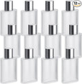 Tessco for you 12 Pcs 50/100ml Frosted Glass Bottle Perfume Atomizer Refillable Spray Empty Perfume Dispenser Fine Mist Atomizer Cosmetic Container for Travel Men Women (1.7 Ounces,Silver Gray)