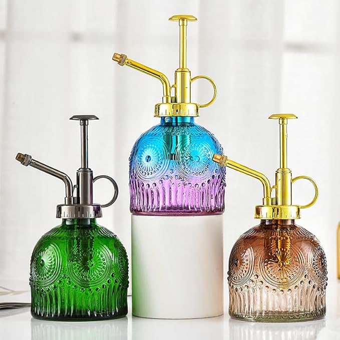 Indoor and Outdoor Potted Plant Sprayer Household Plant Glass Small Watering Can Spray Bottle Plant Sprayer Glass Spray Bottle Decorative Spray Bottle (Purple Gradient Blue)
