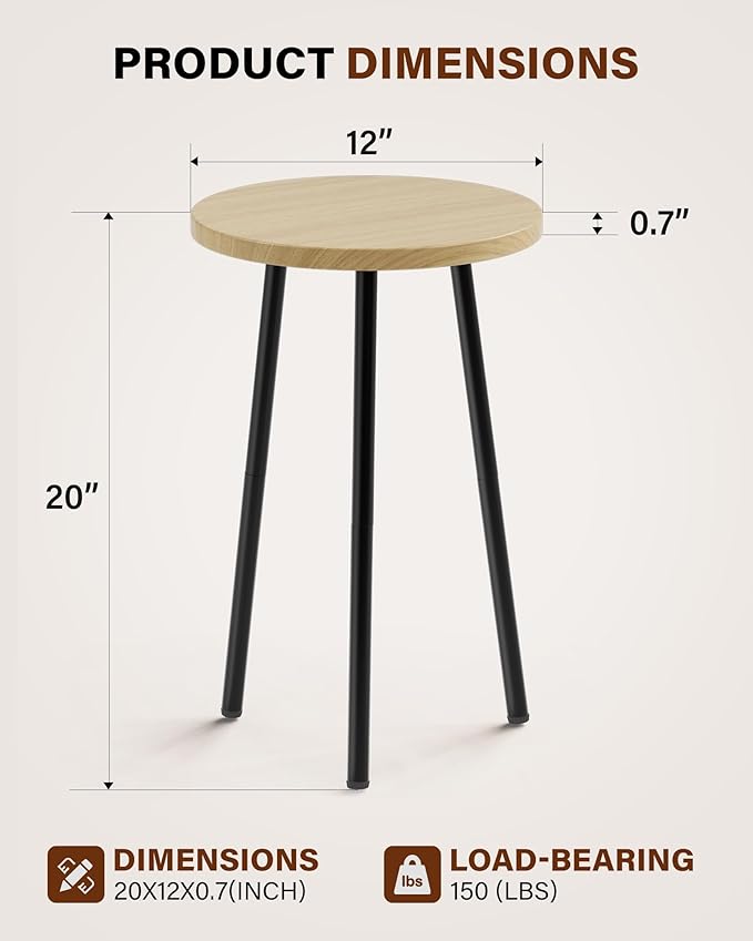 Plant Stand Indoor 2 Pack: Corner Wood 20 Inch Plant Stand Mid Century Modern Decor - Small Round Plant Table for Indoor Plants - Outdoor Plant Holder for Patio Living Room Bathroom Office (Burlywood)