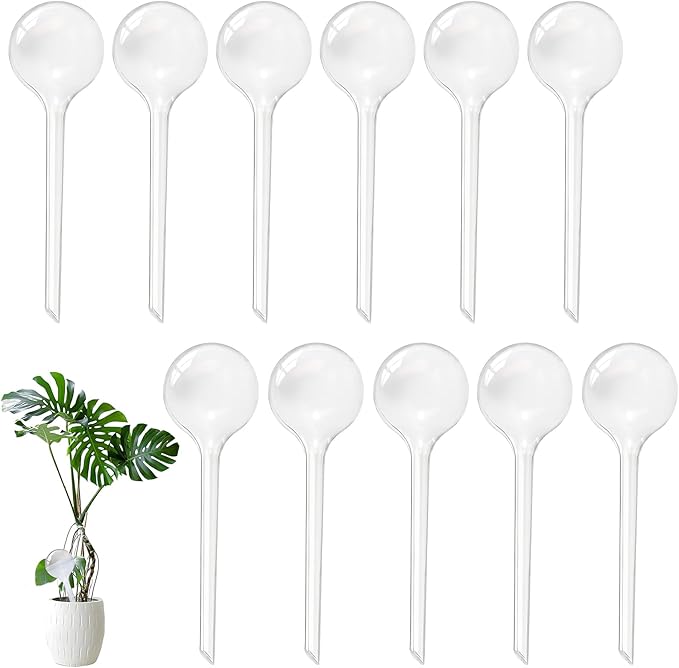 Gddochn 12 Pcs Clear Plant Watering Globes,Garden Plastic Self-Watering Bulbs,Automatic Watering Globes for Plant Indoor Outdoor