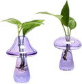 Mushroom Glass Vase Propagation Stations Flower Vases Home Decor Mushroom Planter Cute Vases Garden Decoration Set of 2