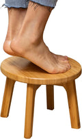 GOBAM Bamboo Step Stool, 7.3 inches - Sturdy Foot Stool for Adults and Kids, Portable Wooden Stool for Kitchen, Bathroom, Bedroom, or Toy Room - 300 lbs Capacity
