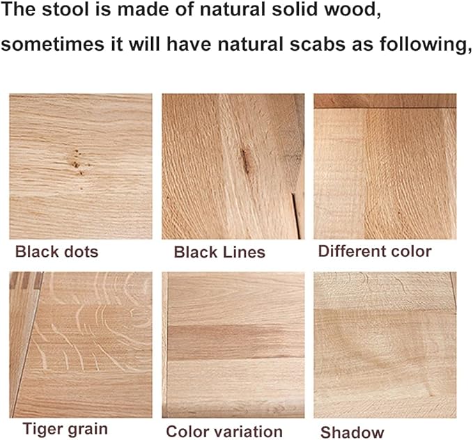 Natural Solid Wood Step Stool Plant Stand Round Footrest 10 inch Portable Detachable Legs Vanity Stool, Small