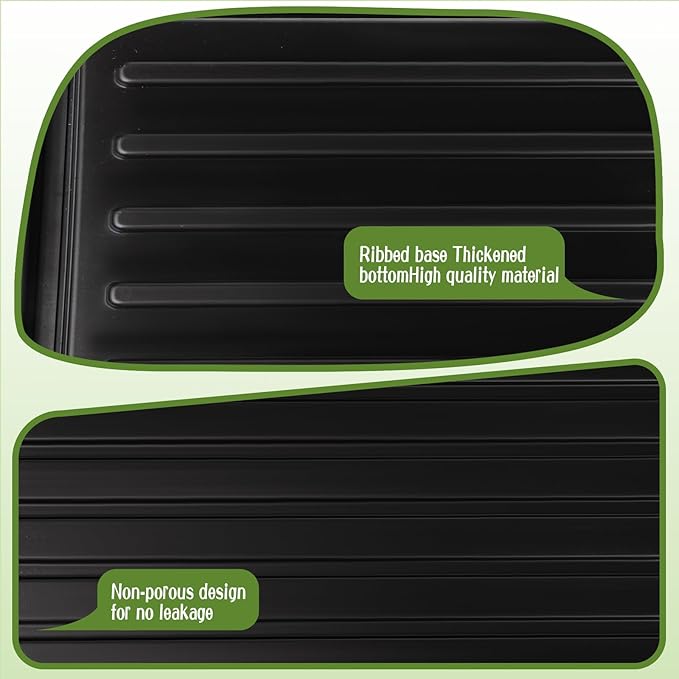 100 Pcs Square Nursery Pots with Drain Holes and 6 Pcs Plastic Plant Growing Trays and Plant Labels, Seed Starter Kit Propagation Tray Seed Starting Pots for Seedling Plant Growing