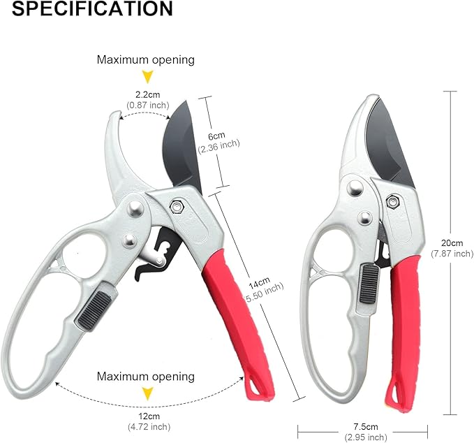 Premium German-Made Pruning Shears – Ergonomic, Heavy-Duty Hand Pruners Designed for Precision Cutting of Plants; Ideal for Gardeners and Individuals with Arthritis or Reduced Hand Strength