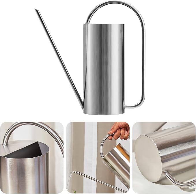 Long Spout Watering Can, 50 Oz Stainless Steel, Durable Gardening Kettle, Precise Pouring Design, Easy Handle Indoor Plant Care, Premium Plant Watering Tool, Indoor, Potted Plants, Courtyard