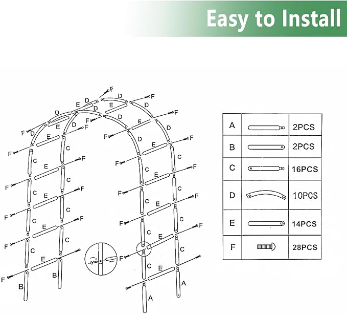 7.9 Ft H x 4.6 Ft W Green Metal Pergola Arbor for Various Climbing Plant Wedding Garden Arch Bridal Party Decoration Wide Arbor