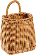 Woven Seagrass Storage Basket - Wall Mounted Planters with Rattan Flower Pot - Hanging Wicker Basket