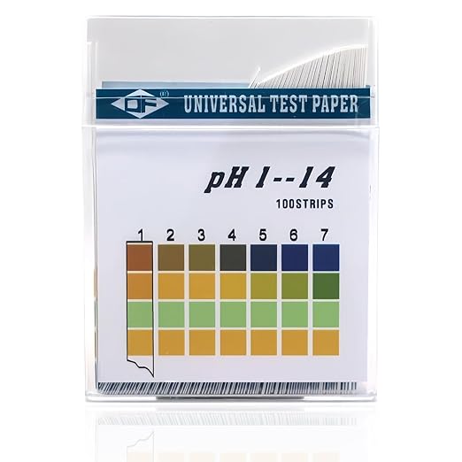 100 Strips Plastic pH Test Strips, Universal Application Ph 0-14 Range Soap, Saliva, Urine, Food, Liquids, Water with Soil Testing, Lab Monitoring & etc