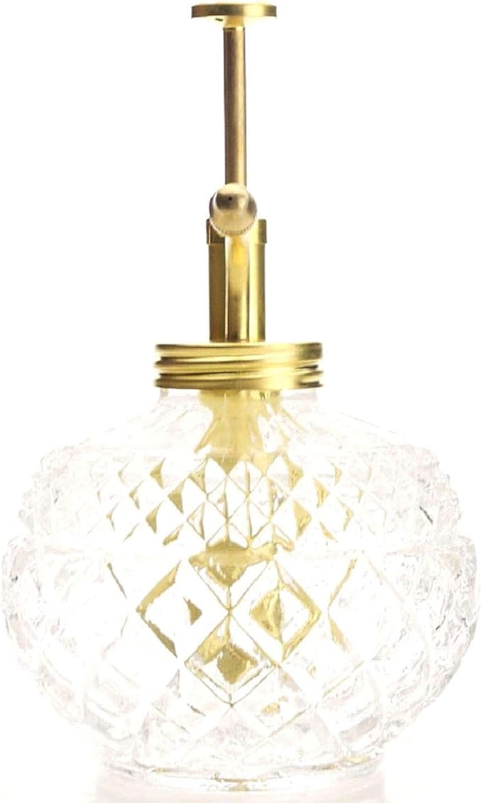 Plant Mister- Clear Color Glass Bottle & Brass Sprayer (Matt Gold)