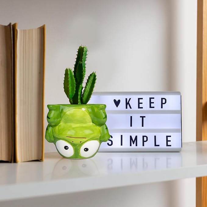 Cute Animal Ceramics Planter Succulent Pot with Drainage, 4.4 Inch Plant Pot for Indoor Mini Plants Flower Cactus, Home and Garden Decor Fun Frog Gift