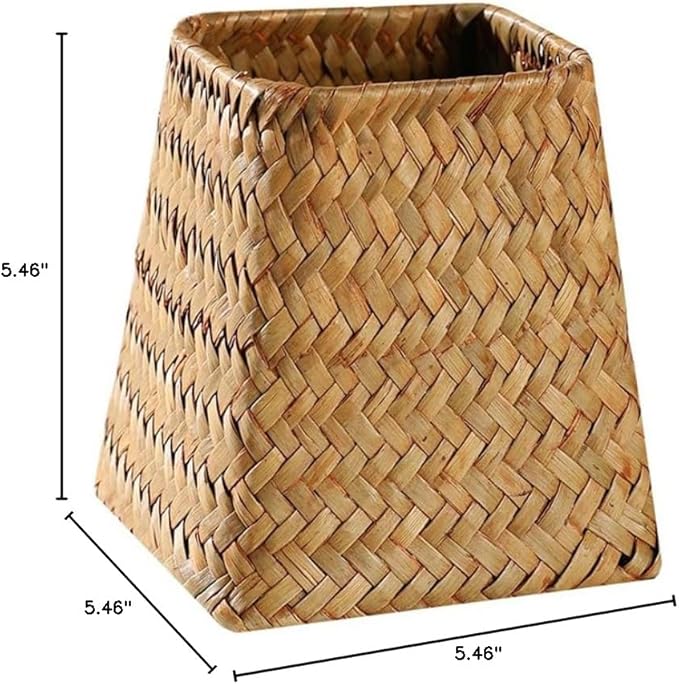 Ipetboom Wicker Flower Vase, Natural Seaweed Weave Basket Pastoral Rattan Vase Farmhouse Flower Basket, Dried Flower Pot Seagrass Storage Basket Organizer, 5.51 X 4.72 Inches