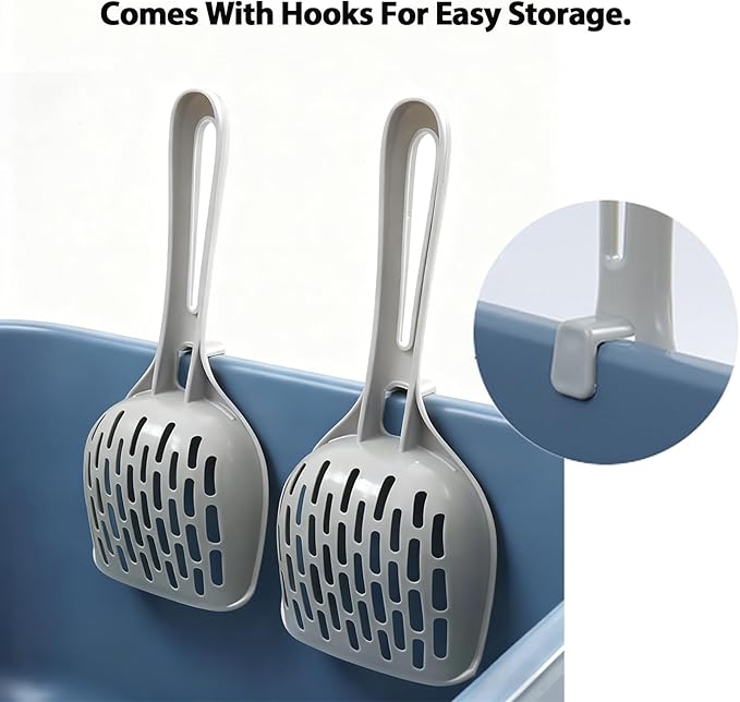 Cat Litter Scoop, 2PACK Litter Sifter Scoop with Hollow Grid for Pine Pellets,ABS Plastic Kitty Litter Scooper