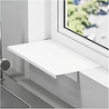 Window Sill Plant Shelf for Balcony, Waterproof Carbon Steel Windowsill Extender Plate, Kitchen Extension Table Magnetic White(8x24in/20x60cm)