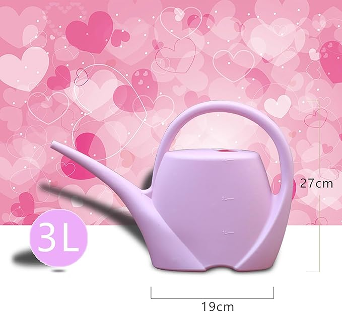 2024 New Plant Watering Can - Watering Can 1 Gallon Long Spout Watering Can, Flower Patterns Indoor Watering Can with Comfortable Handle Plastic Watering Can Outdoor for Garden Plants (Light Pink)