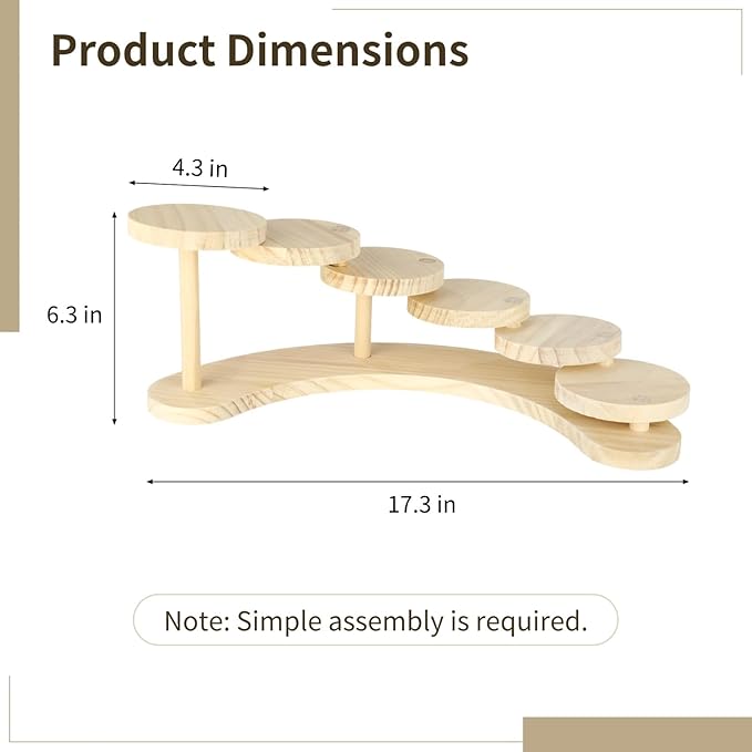 6-Tier Wooden Desk Plant Stand, Tabletop Plant Shelf with Multi-Level Round Platforms, Desktop Succulent and Flower Pot Stand for Window Sill Living Room Office Balcony Garden Decor