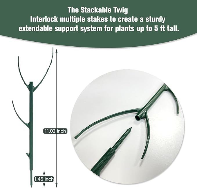 15pcs Adjustable Plant Support Pole, Stackable for Indoorand Outdoor Use, Garden Accessories for Supporting.Monstera and Climbing Potted Plants