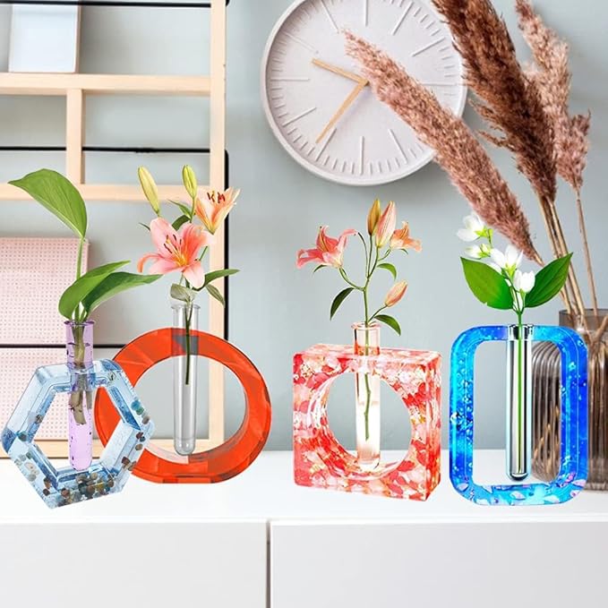 9Pcs Clear Test Tubes for Plant Propagation Station Hydroponic/Flowers for Home Office Desktop Decoration(Test Tube)