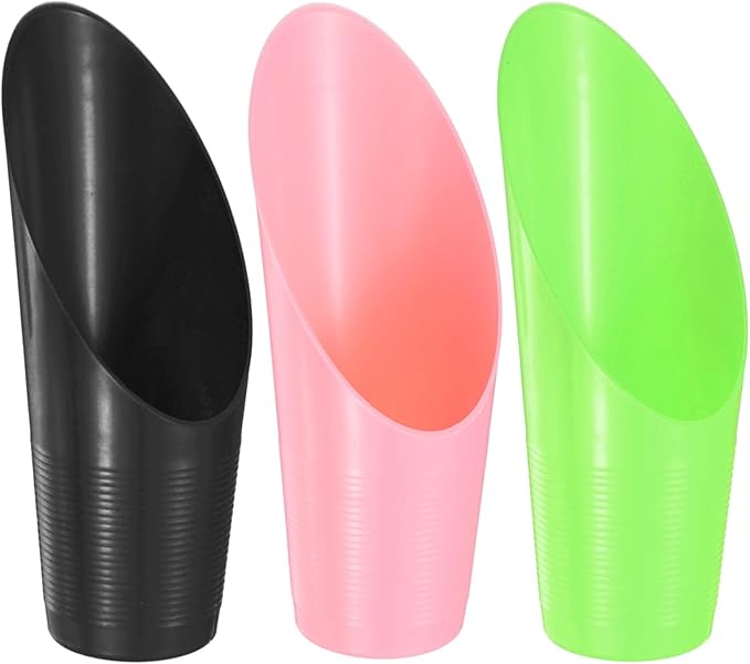M METERXITY 3-Pack Bonsai Soil Scoops, Plastic Garden Soil Scoops Bucket Shovel Potting Scoopers for Transplanting/Flower/Plant Succulent, Colorful Small Gardening Tools [Green, Pink, Black]